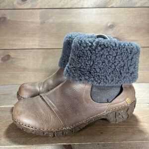 El Naturalista Yggdrasil womens size 40 shoes brown leather sherpa ankle boots